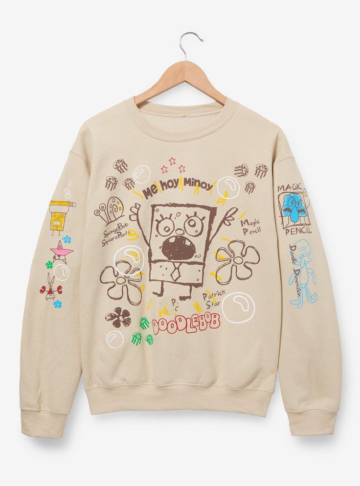 SpongeBob SquarePants DoodleBob Allover Icons Crewneck ‚Äö√Ñ√¨ BoxLunch Exclusive