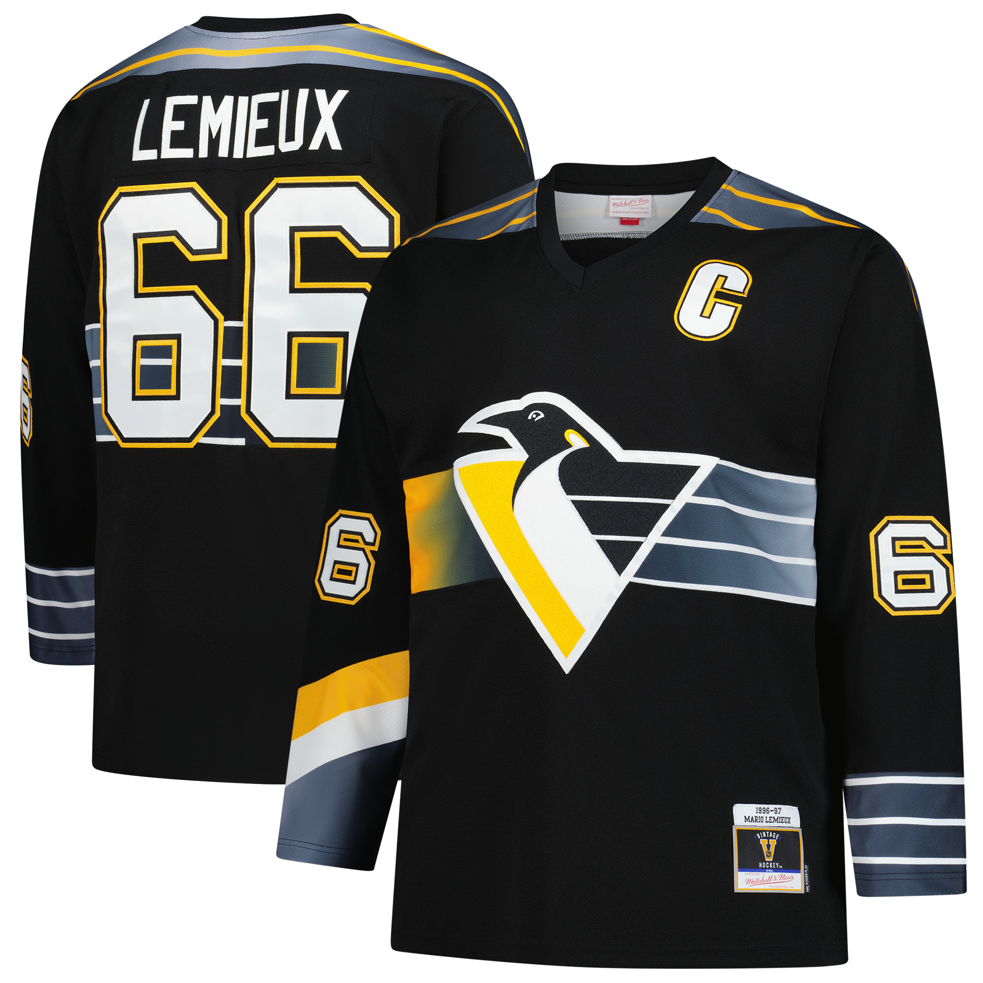 Mario Lemieux Pittsburgh Penguins Mitchell & Ness 1996/97 Blue Line 2.0 Jersey - Black