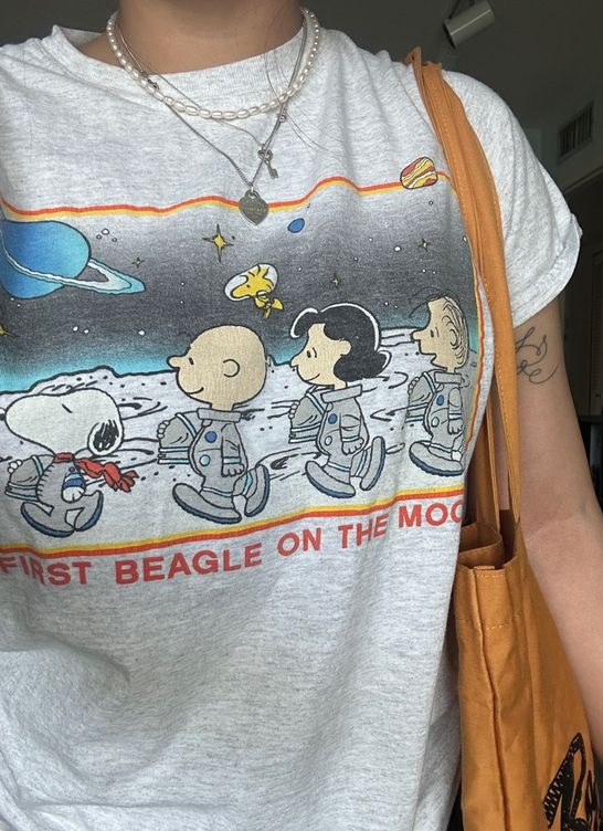 Junk Food Snoopy Peanuts Apollo 11 First Beagle on the Moon Shirt OutfitJunk Food Snoopy Peanuts Apollo 11 First Beagle on the Moon Shirt Outfit