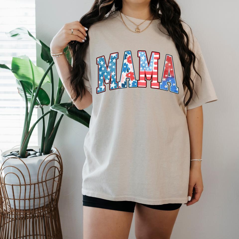4th of July Mama T-Shirt, Mama Shirt for Fourth of July, Retro Fourth of July Shirt, Mama TShirt, American Mama Shirt, Mom Tee