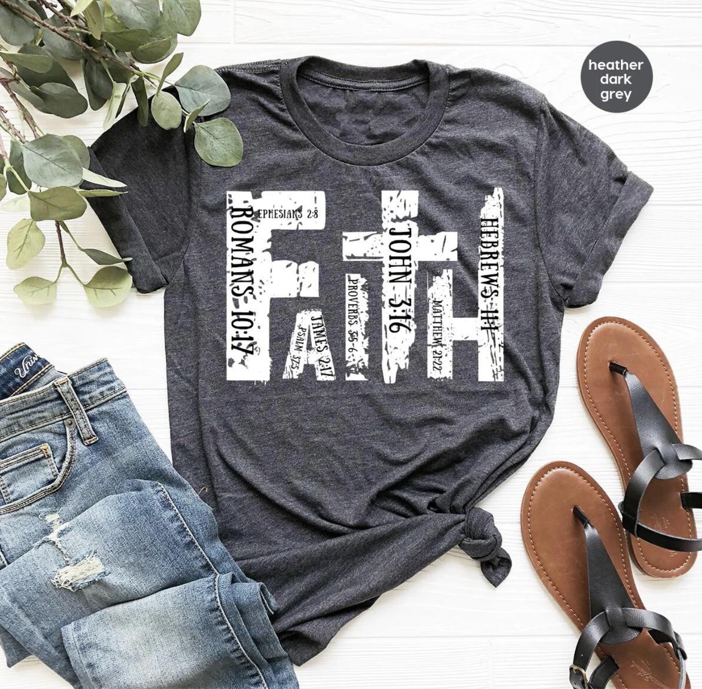 Christian Shirt, Bible Verse T-Shirt, Religious Outfit, Retro Faith T Shirt