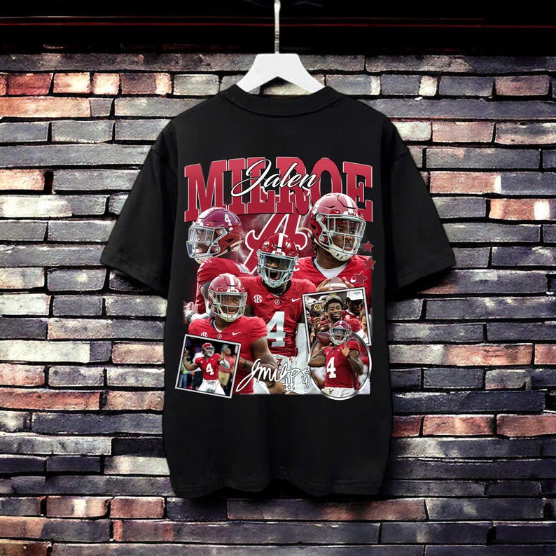 Vintage Jalen Milroe Shirt, Sweatshirt , Football shirt, Classic 90s Graphic Tee, Unisex, Vintage Bootleg, Oversized Tshirt, Fan Gift