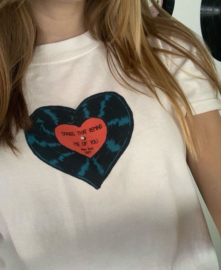 Vintage Heart Vinyl Baby Tee | Downtown Girl Shirt | Songs that Remind me of You