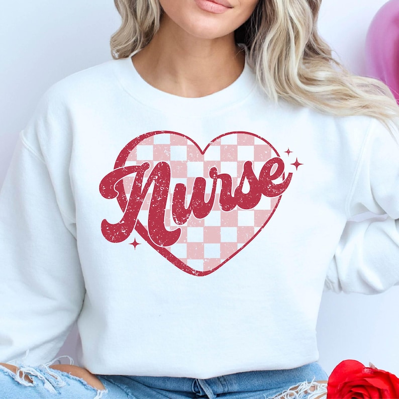 Nurse Heart Shirt, Valentines Nurse Shirt, Retro Valentines Heart T-Shirt, Nurse Valentine tshirt, Valentines Nurse Shirt For Men And Women