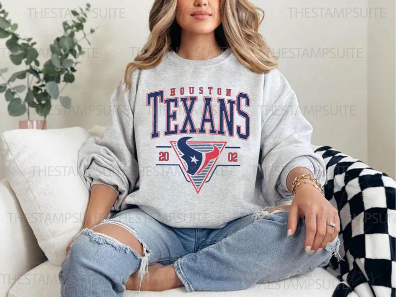 Houston Football Sweatshirt, Houston Football Hoodie, Vintage Style Houston Football Sweatshirt, Houston Sweatshirt, Sunday Football Sweater
