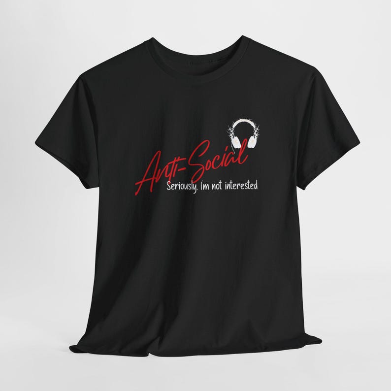 Anti-Social Unisex Tee, Introvert Humor Tshirt, Sarcastic Graphic Shirt, Funny Tee for Men Women, Minimalist Unisex Cotton TopAnti-Social Unisex Tee, Introvert Humor Tshirt, Sarcastic Graphic Shirt, Funny Tee for Men Women, Minimalist Unisex Cotton Top