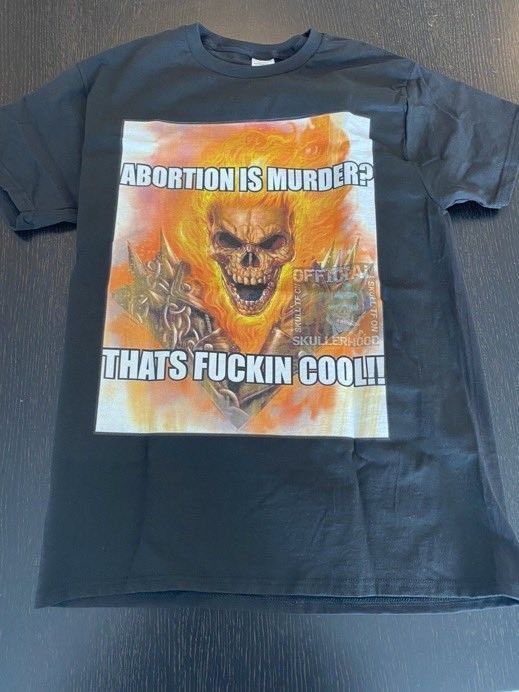 "Abortion Is Murder? That's Fuckin Cool!!" Funny Ironic Meme T-Shirt - Flaming Skull Graphic Tee - - More Option - Outfits For US