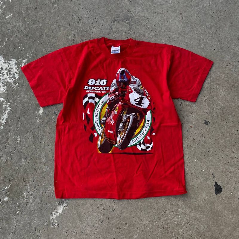 90's Carl Fogarty Ducati World Champion Double Sided T-shirt, Shirt Outfit, Gift For Men, Gift For Women