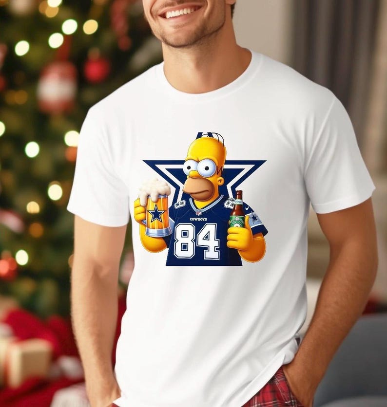 Dallas cowboys football shirt nfl football shirt for her gift for him Homer Simpson beer Dallas cowboys men shirt Dallas cowboys football