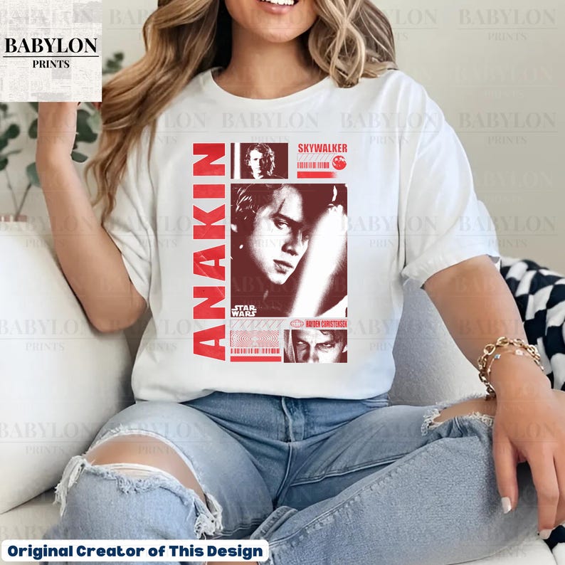 Vintage Anakin Skywalker Hayden Christensen T Shirt Star Wars Movie Poster Shirt Prequels Disney Sweatshirt Star Wars Gift Anakin Skywalker For Men And Women