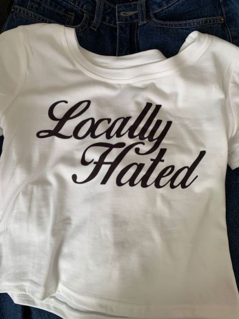 Locally Hated Baby Tee | Coquette Aesthetic | Vintage Inspired | Trendy Top