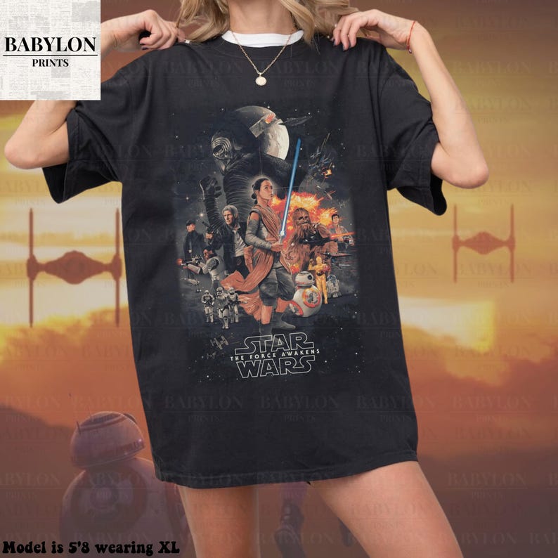 Vintage Force Awakens Movie Shirt Star Wars Sequels Disney Sweatshirt Rey Star Wars Kylo Ren Ben Solo Shirt Rise of Skywalker Disney Shirt For Men And Women