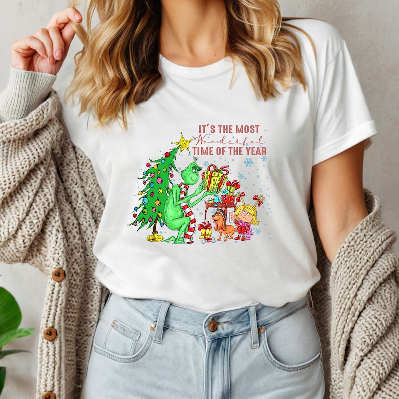 Grinch Christmas Tree Crewneck Sweatshirt Grinch Mas ShirtWhimsical Grinch Max Tree Sweater Xmas Hoodie Grinch Holidays Jumper Grinch Shirt