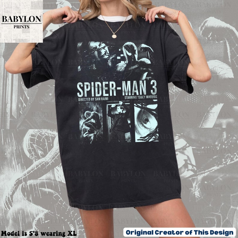 Spiderman 3 Shirt Black suit Spider man movie Tshirt peter parker shirt marvel spider-man villian gift Tobey Maguire Shirt Bully Maguire Tee For Men And Women