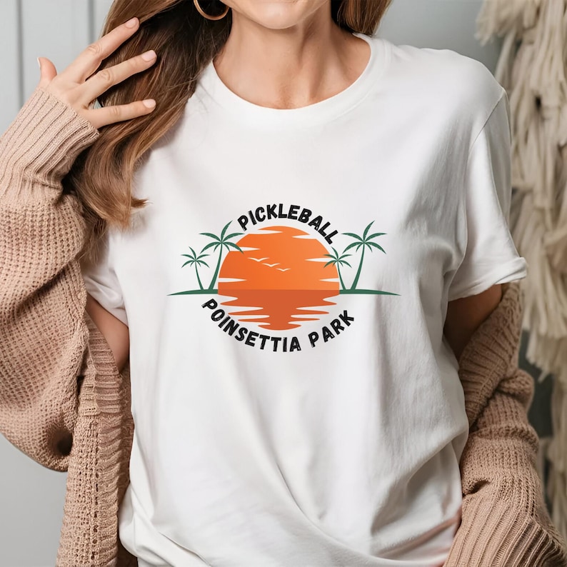 Pickleball Poinsettia Park T Shirt, Pickle Ball Summer Shirt, Pickleball Shirts, Sports Men T-Shirt, Women's Pickle Tees, With Neck LabelPickleball Poinsettia Park T Shirt, Pickle Ball Summer Shirt, Pickleball Shirts, Sports Men T-Shirt, Women's Pickle Tees, With Neck Label For Men And Women