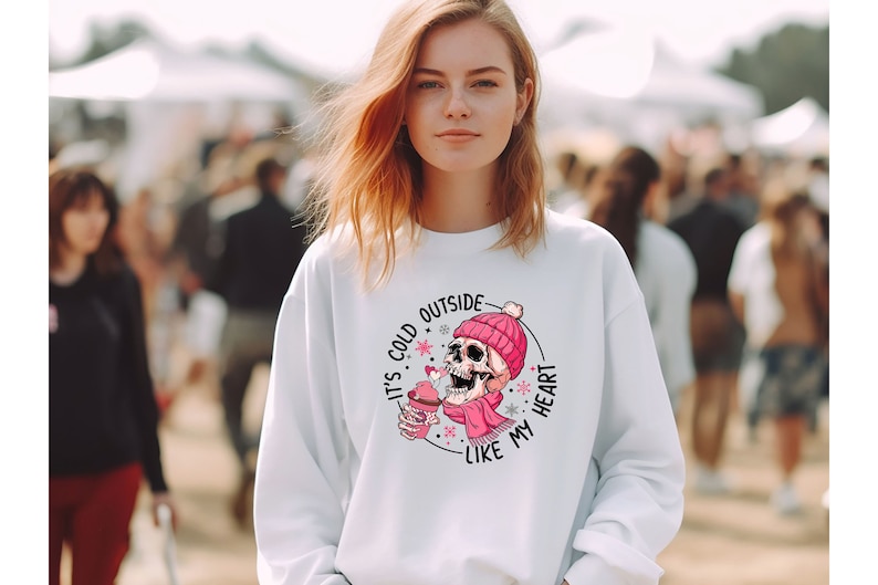 It's Cold Outside Like My Heart Skeleton Sweatshirt, Valentines Day Sweatshirt, Skull Sweatshirt, Funny Valentines Shirt, Women's Valentine
