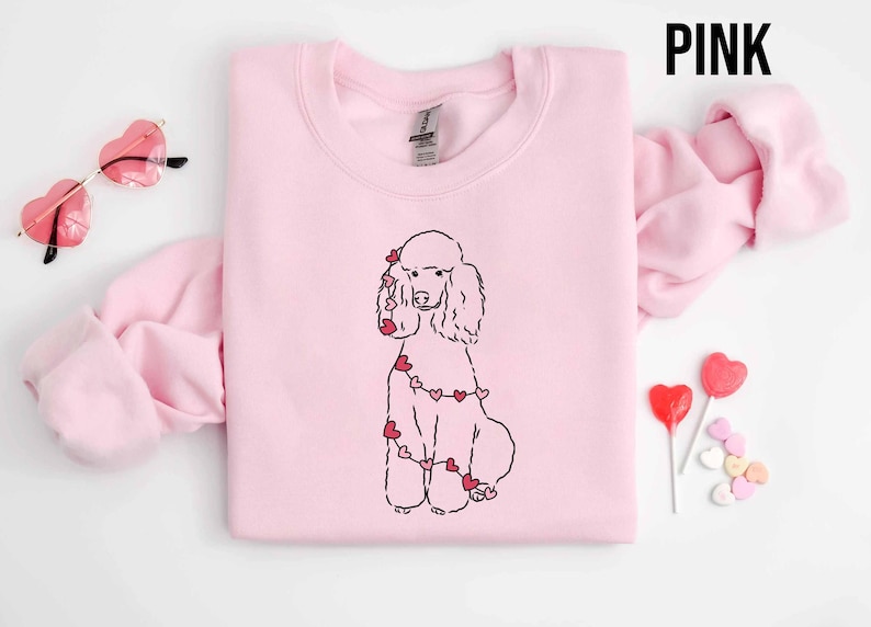 Poodle Valentine Sweatshirt, Poodle Valentines Day Shirt, Poodle Mom Shirt, Valentine Gift For Poodle Lover, My Dog Is My Valentine Shirt For Men And Women