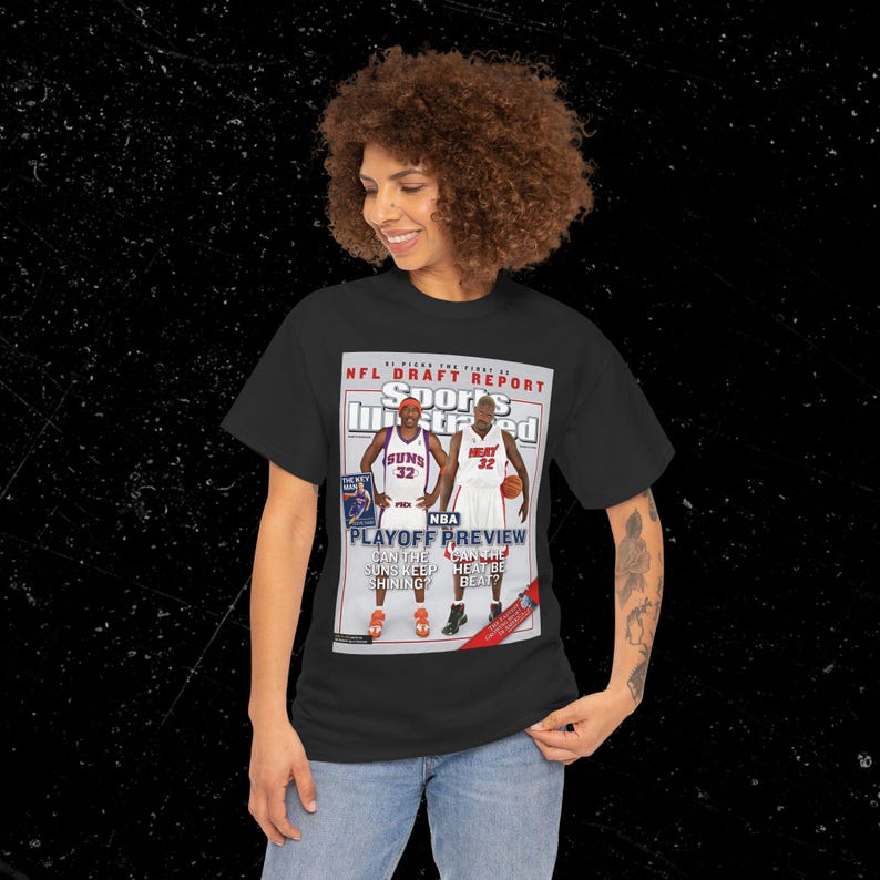 Shaquille O'Neal "Shaq" Shirt, Amare Stoudemire, Miami Heat, Phoenix Suns NBA SI Cover T-Shirt, Unisex Sports Tee, Basketball Streetwear, For Men And Women