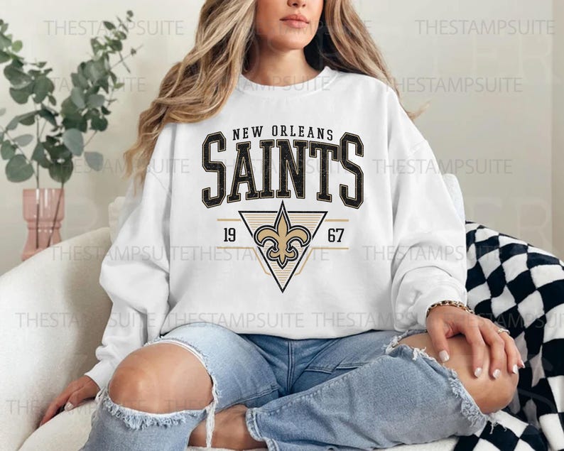 Distressed New Orleans Football Sweatshirt, Vintage Style New Orleans Football Crewneck, Gift for New Orleans Saints Hoodie, Football Fans