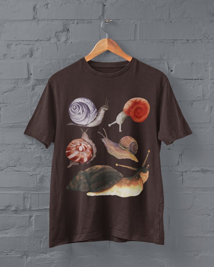 Cottagecore Snail T Shirt, Goblincore Goth , Grunge Fairycore Clothing, Witchy T Shirt, Dark Academia Aesthetic Shirt, Botanical Art Tshirt