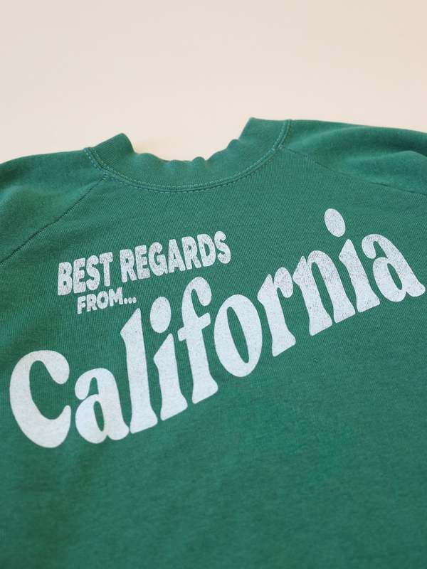 Best Regards - Upcycled Destination Goods California Postcard Sweatshirt (Made to Order) - - Full Size Krixshop