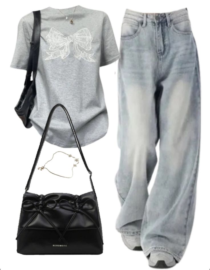 OOTD: Short Sleeve Tee + Baggy Boyfriend Jeans + Mini Pu Leather Backpack