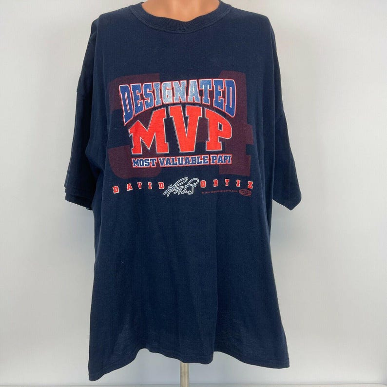 David Ortiz Most Valuable Papi T Shirt Vtg 2004 MLB Baseball Boston Red Sox 2XL