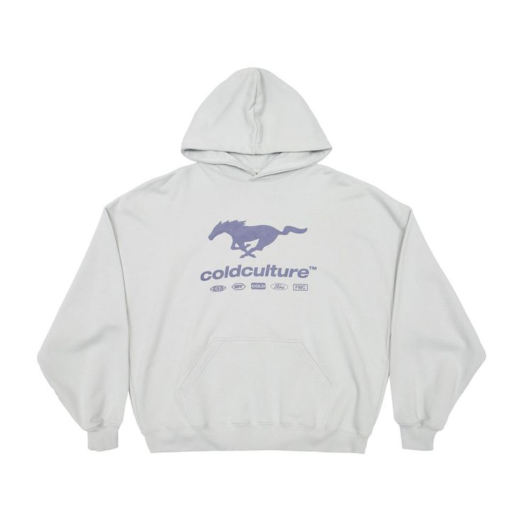 MUSTANG HORSE HOODIE LIGHT GREY