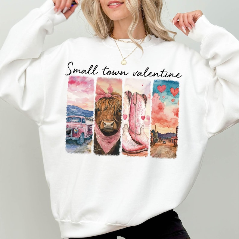 Small Town Valentine Shirt, Howdy Valentines Tshirt, Valentines Day Shirt, Western Valentine's Day T-shirt, Retro Valentine Sweatshirt Gifts For Men And Women