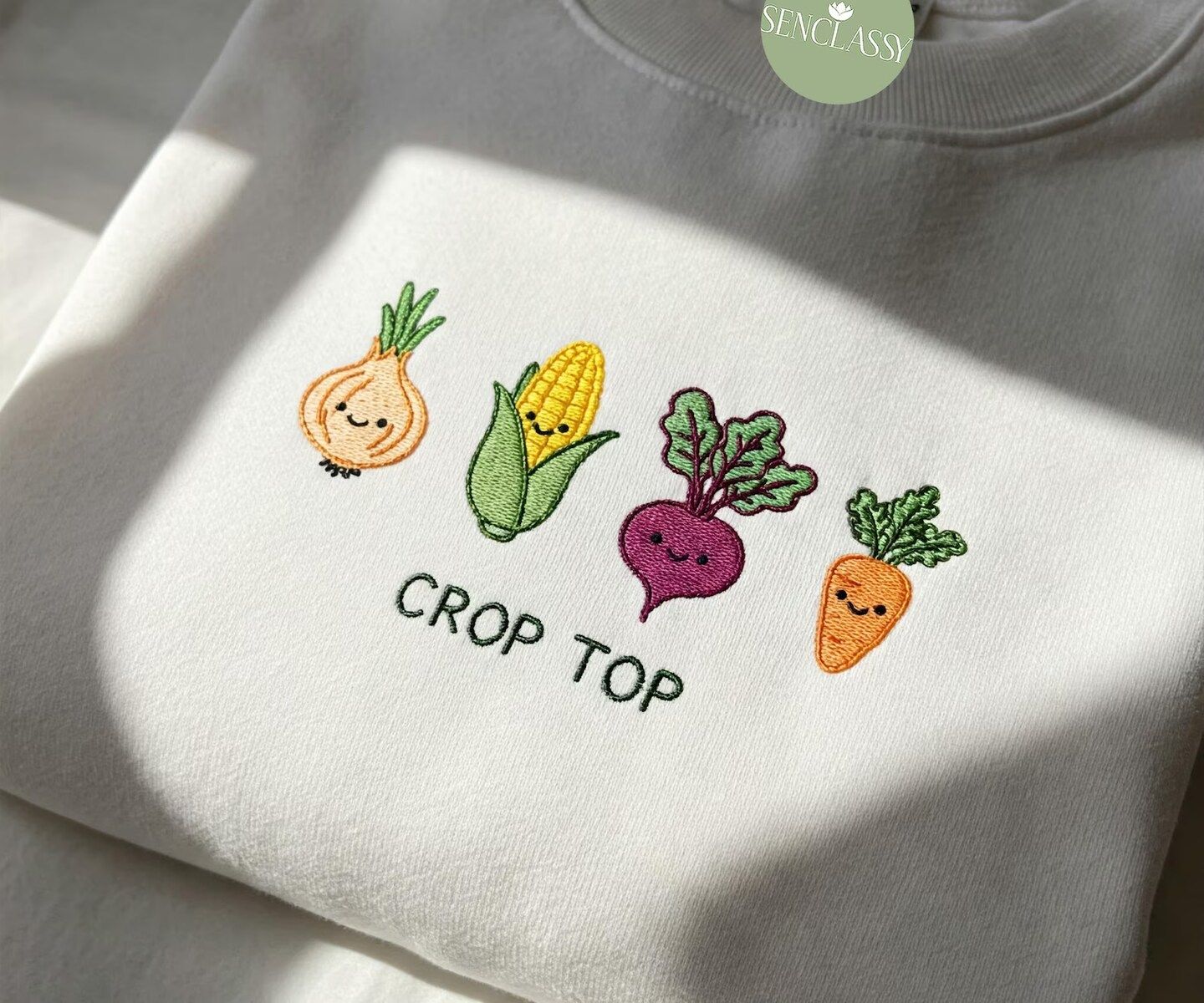 Crop top Embroidered Shirt - - Full Size Krixshop