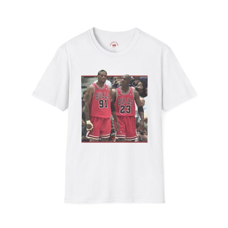 Dennis Rodman And Micheal Jordan Unisex CrownAndThread , T-Shirt Basketball Fan Tee,NBA Legends T-Shirt, Basketball Shirt