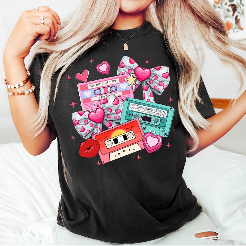 Valentine's Day Cassette Tapes Shirt, Happy Valentine's Shirt, Country Cowgirl Shirt, Western Cassette T-shirt, Retro Valentines Day Shirt For Men And Women