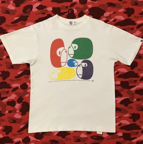 Vintage 2005 A Bathing Ape Baby Milo Heads T-Shirt Outfits