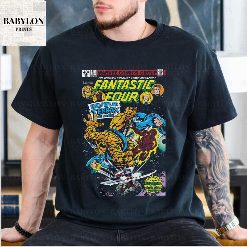 Vintage Fantastic Four Shirt, the fantastic four T-shirt, marvel shirt, reed richards, marvel comics book johnny storm, fantastic four movie For Men And Women