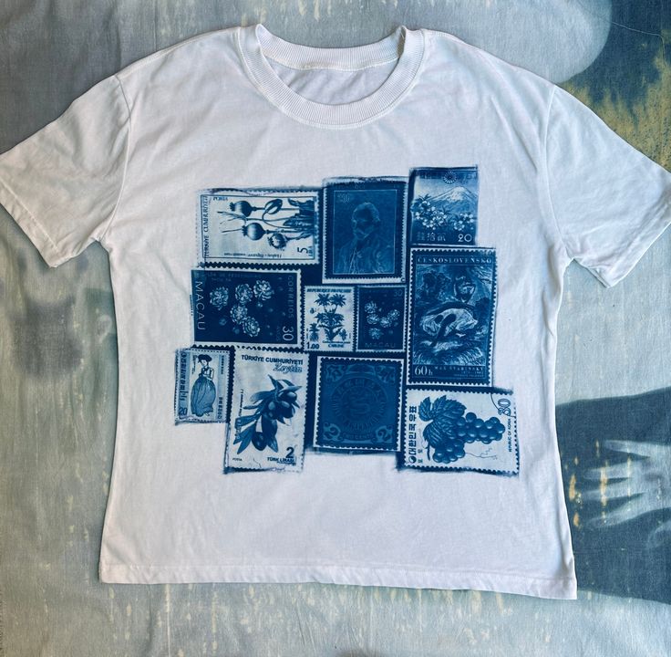 Full of Stamps Cyanotype T-shirt