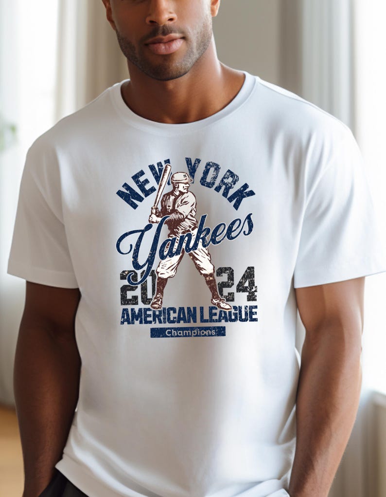 Vintage New York Yankees AL Champions Shirt 2024 World Series Baseball Tee Yankees Fan Gift NY Travel Baseball Playoffs Tee For Men And Women