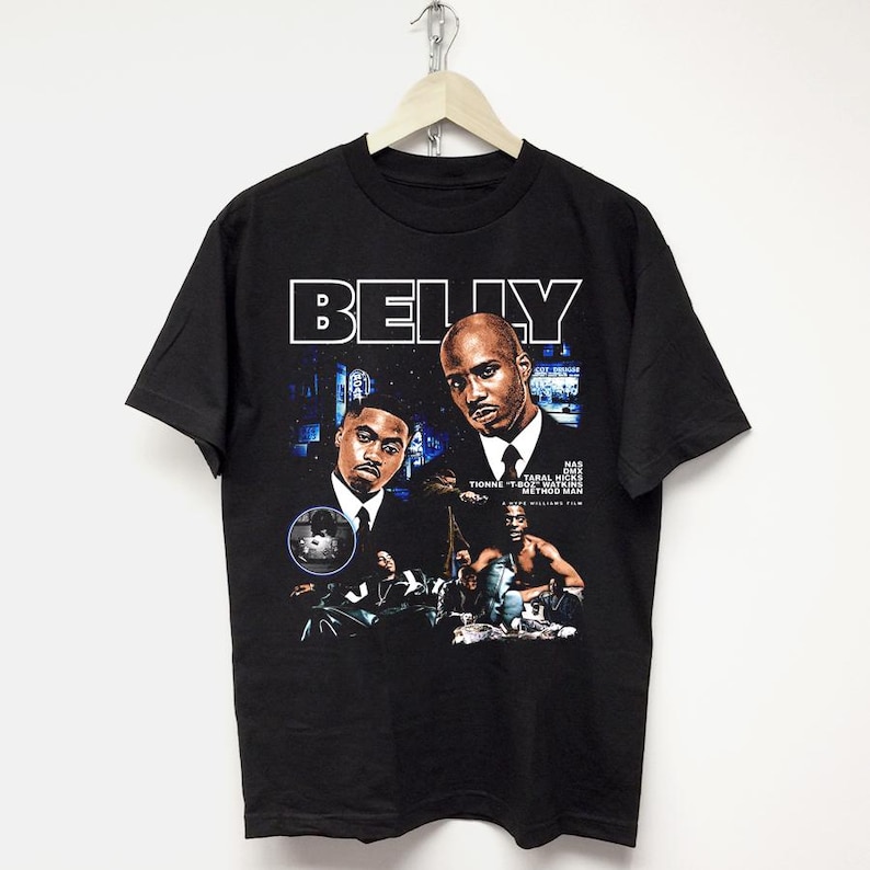 NAS & DMX T-SHIRT belly movie vintage rap tee hip hop concert graphic kanye west michael jordan playboi carti asap rocky mike tyson 90 y2k For Men And Women
