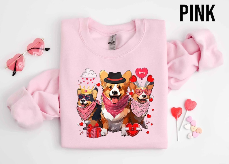 Corgi Valentine Sweatshirt, Corgi Valentine's Day Shirt, Valentines Dog Shirt, Corgi Mom Shirt, Corgi Lover Gift, My Dog Is My Valentine Tee For Men And Women