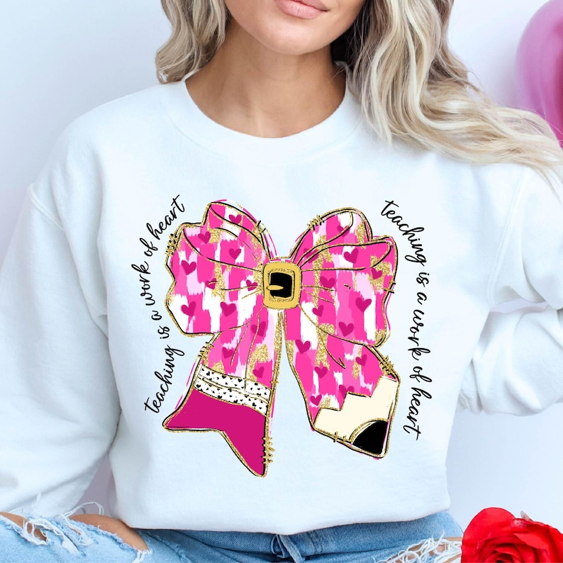 Teacher Valentine Coquette Bow Pencil Shirt, Cupid's Favorite Teacher Shirt, Teacher Valentines Day Gift, Love Teacher Shirt, Teacher Shirt For Men And Women