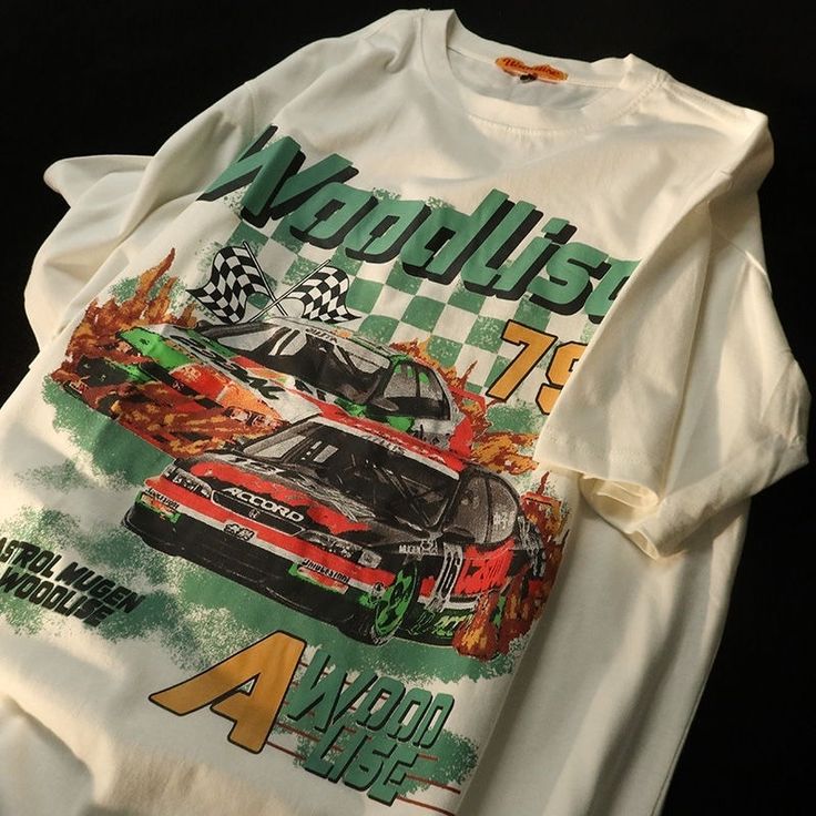 Zingj Vintage Racing Cars Graphic T Shirts New Hip Hop Oversized Men Women Short Sleeve Tops 100% Cotton Summer Large 2XL Casual