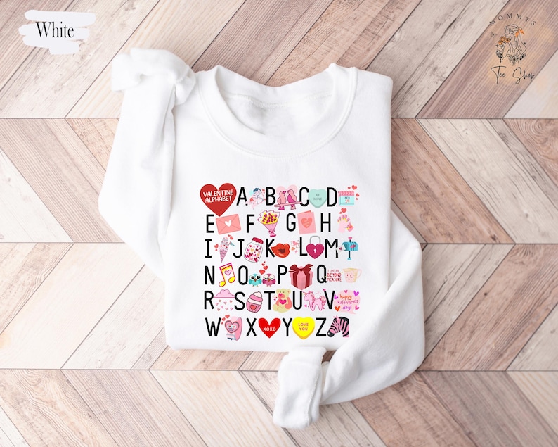 Retro Teacher Valentine Sweatshirt, Teacher Valentines Alphabet Shirt,Valentines Day Shirt For Teachers,Teacher Valentine's Day,Teacher Gift For Men And Women