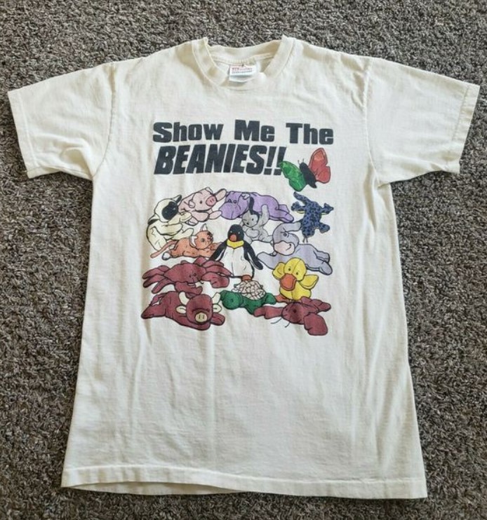 Vintage 1990s Show Me The Beanies Beanie Baby Shirt OutfitVintage 1990s Show Me The Beanies Beanie Baby Shirt Outfit For Men And Women