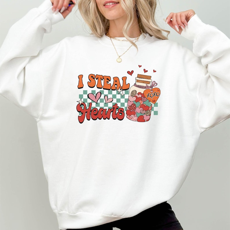 Retro Funny Valentine Shirt, Valentine Shirt, I Steal Hearts Shirt,Hearts Shirt, Cute Valentine Shirt, Couples Shirts, Funny Valentine Shirt For Men And Women