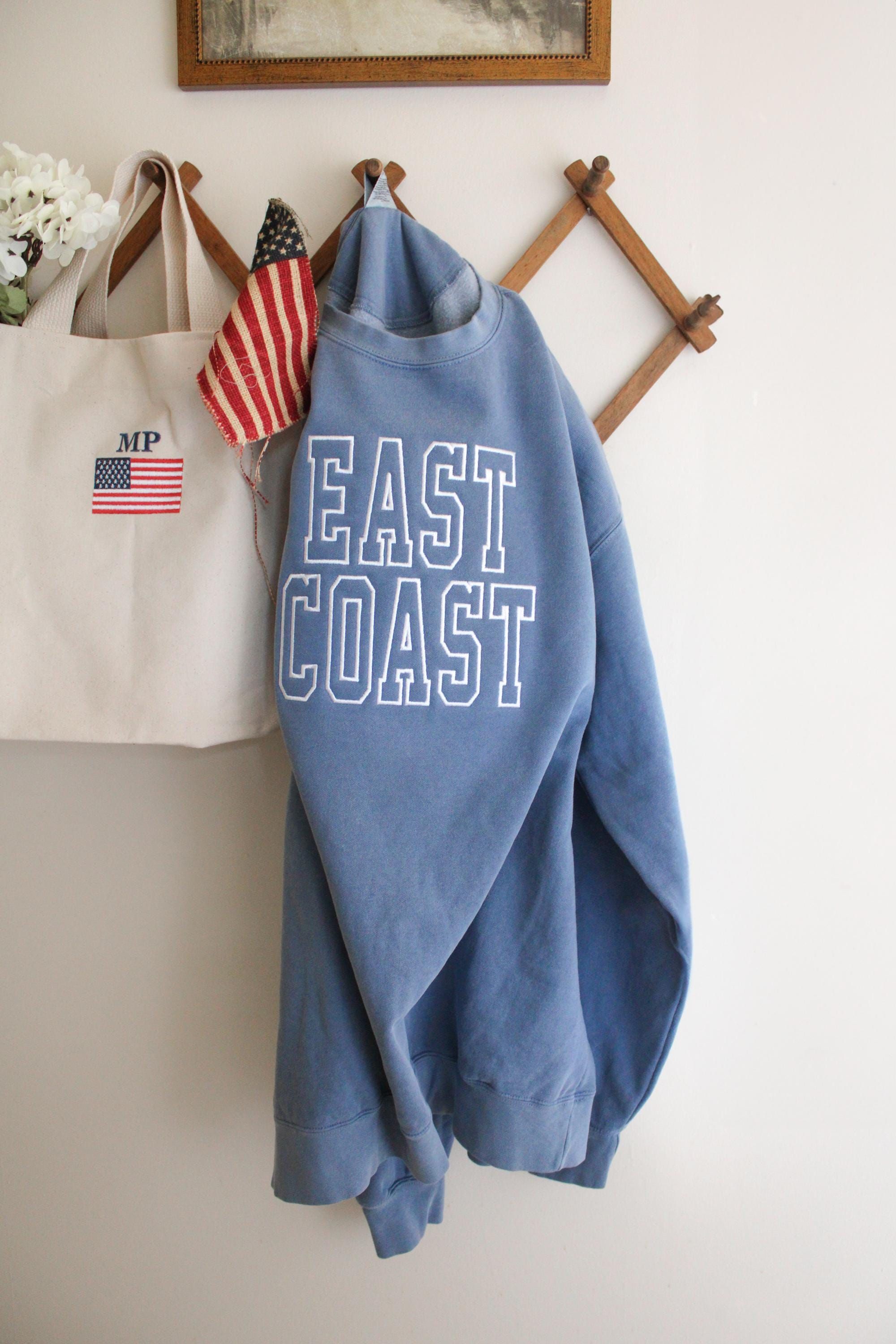 East Coast Comfort Colors Embroidered Sweatshirt - - Full Size Krixshop