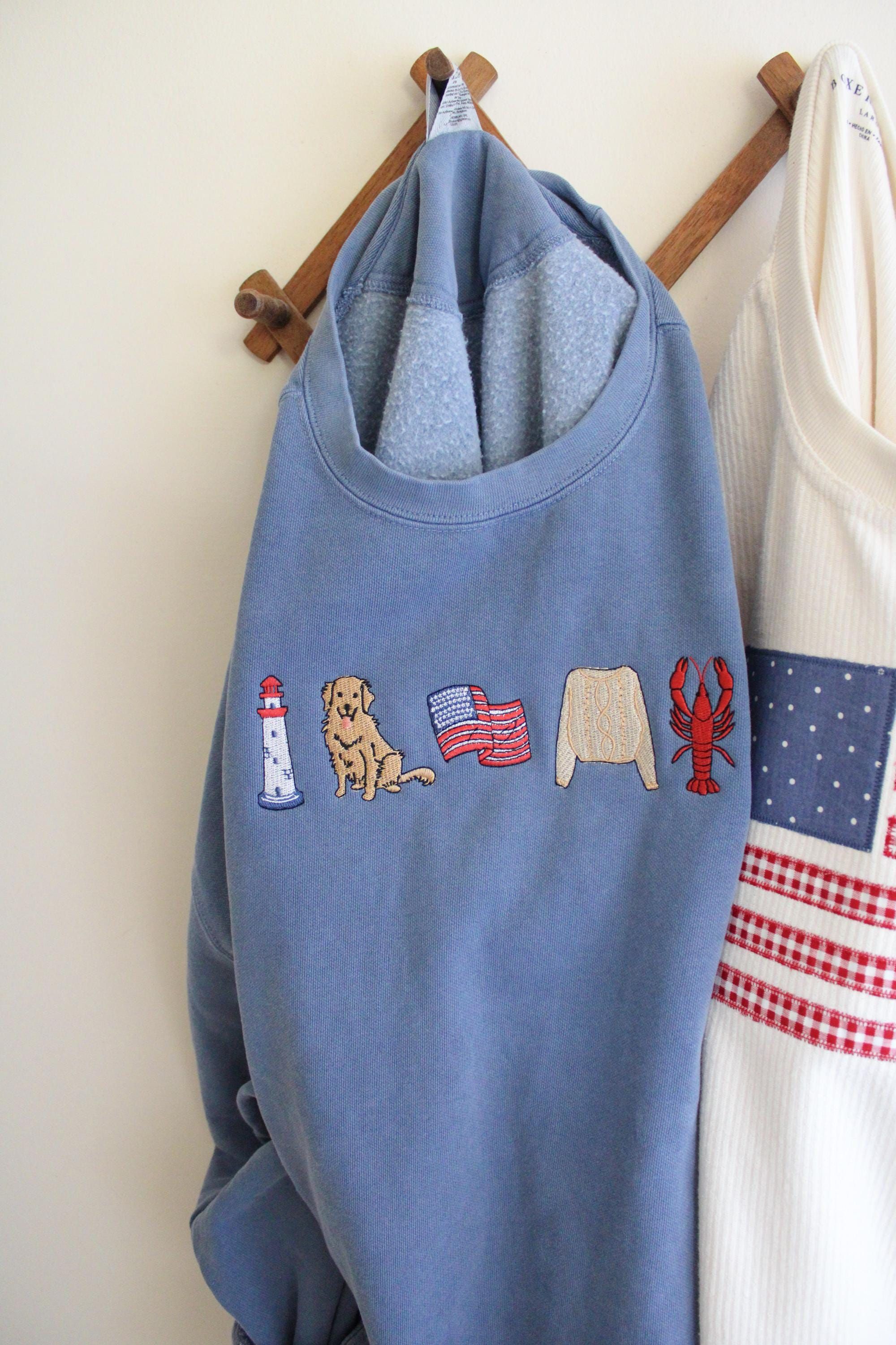 East Coast Icon Sweatshirt, German Shorthaired Pointer, Golden Retriever, Labrador, Embroidered - - More Option - Outfits For US