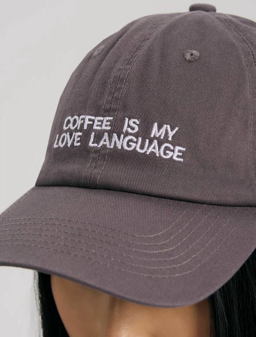 Embroidered cap - coffee is my love language - - Full Size Krixshop