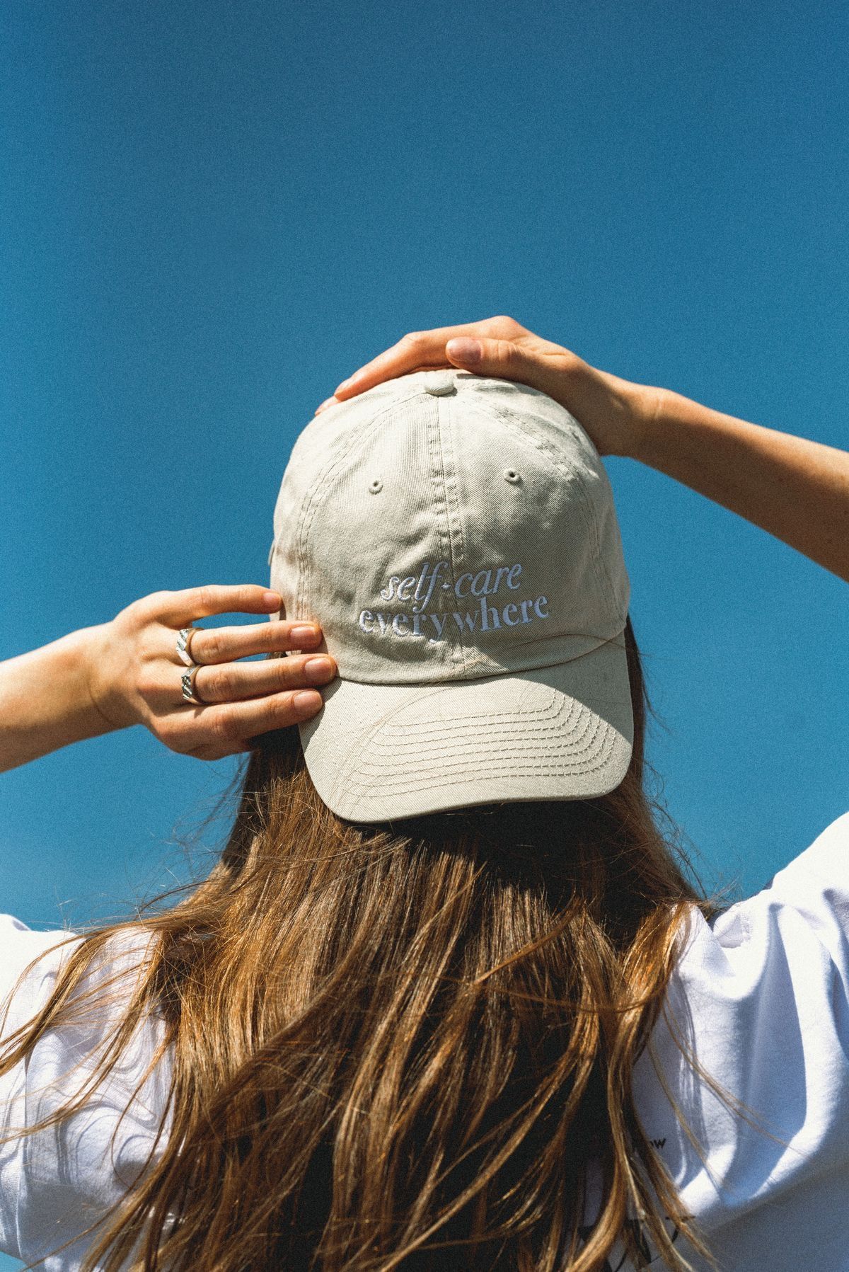 Embroidered cap - self care everywhere - - Full Size Krixshop