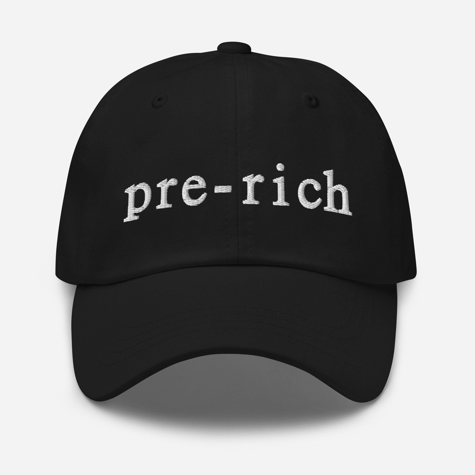 Embroidered Dad Hat "pre-rich", Funny Baseball Cap - - Full Size Krixshop