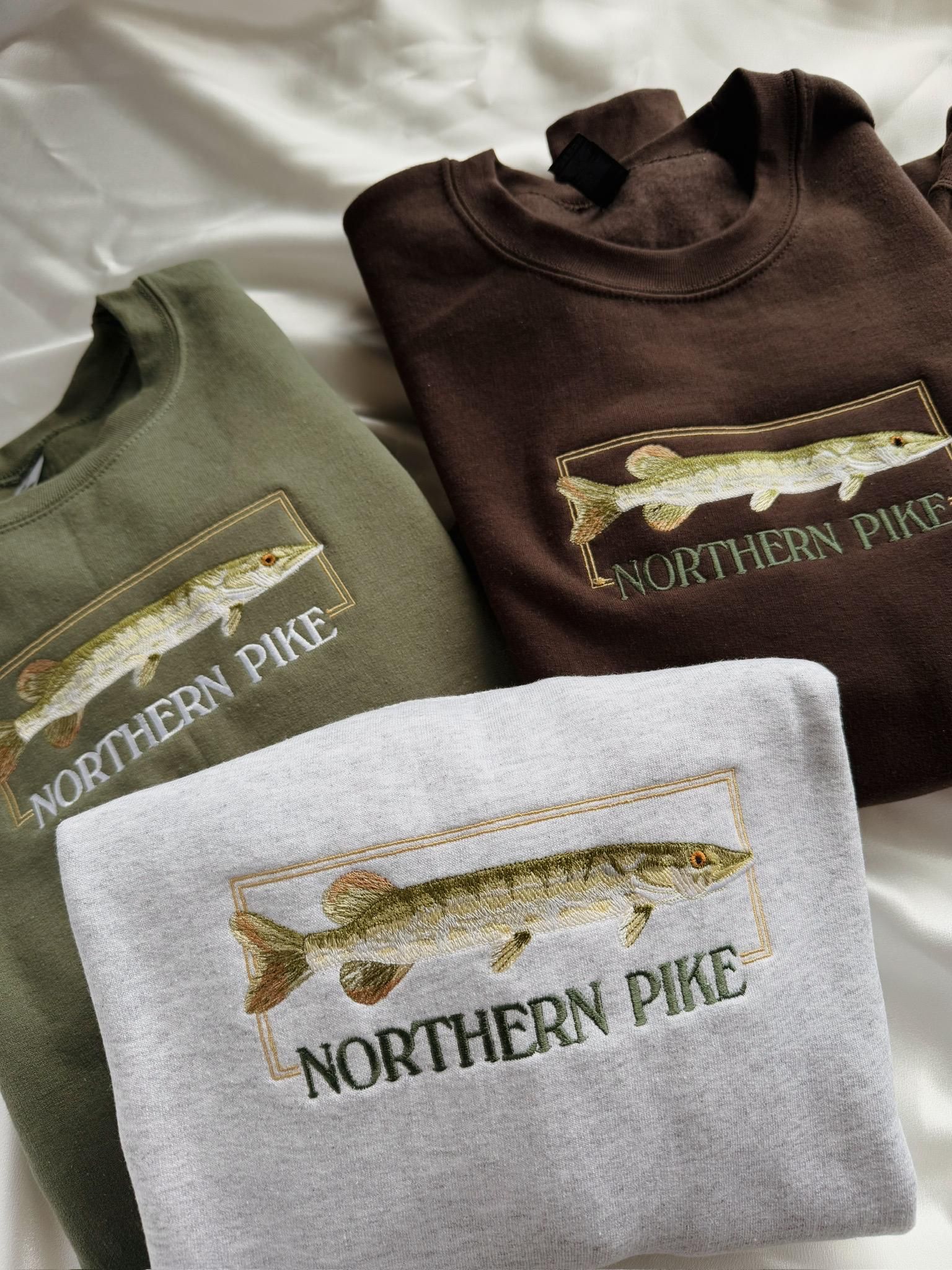 Embroidered Northern Pike Sweatshirt - - More Option - Outfits For US