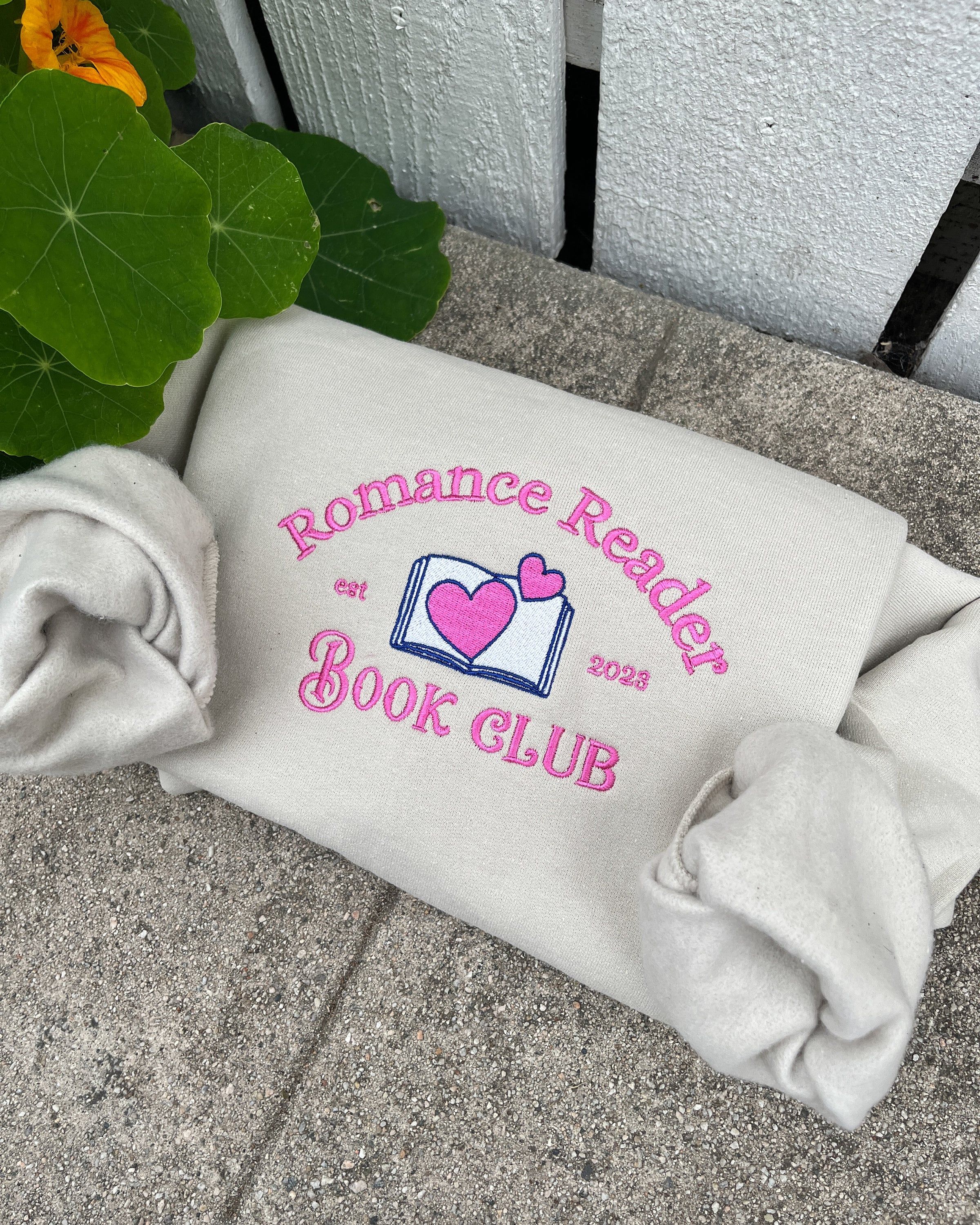 Embroidered Romance Reader Sweatshirt: Book Club Crewneck - - More Option - Outfits For US